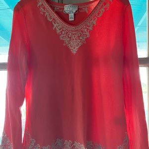 Attention Talbot Collectors!!! Talbot’s Coral Embroidered Top